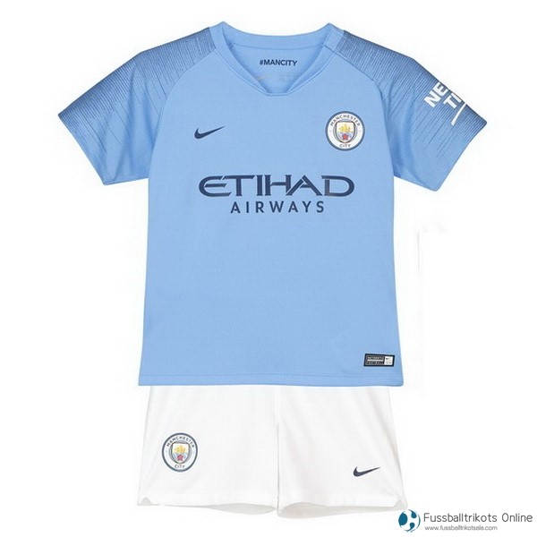 Manchester City Trikot Heim Kinder 2018-19 Blau Weiß Fussballtrikots Günstig